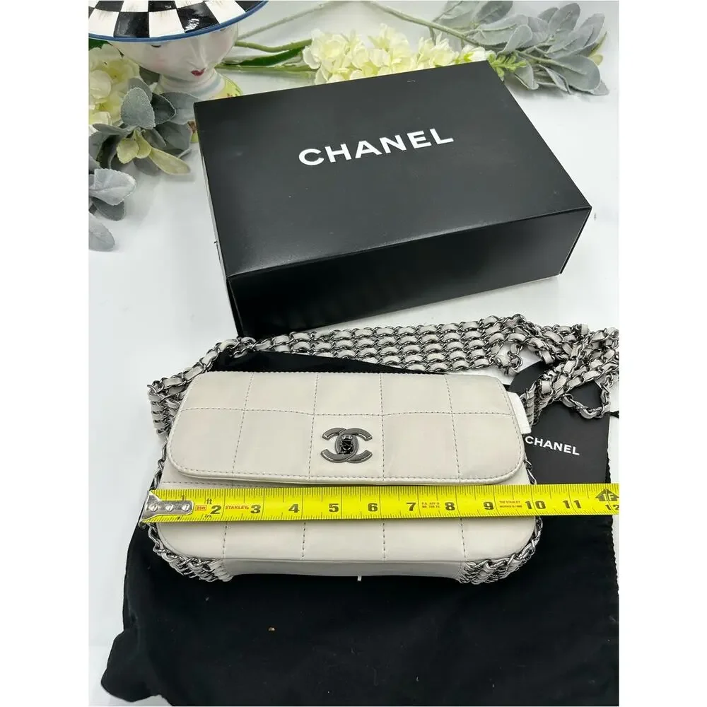 Women's vintage Chanel multi chain quilted flap bag made in Italy PRISTINE